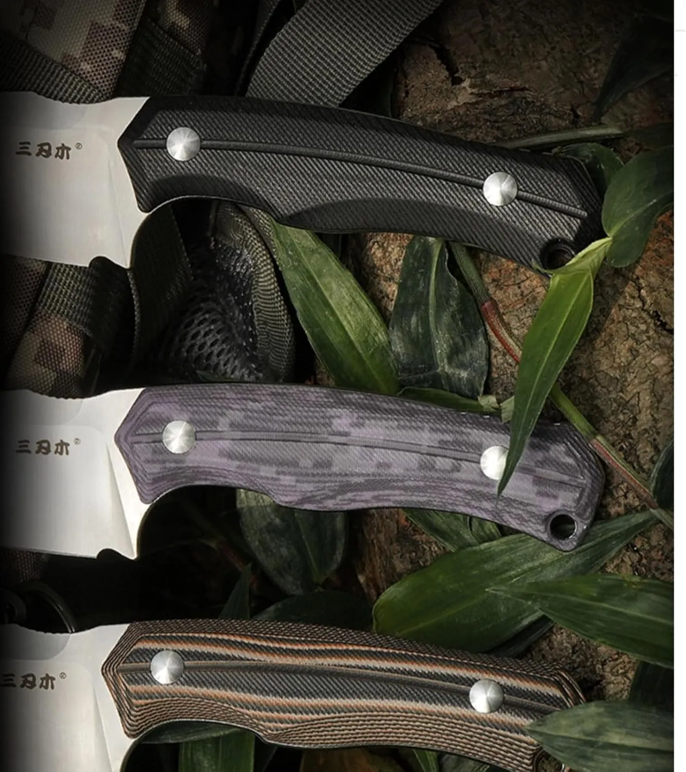 Sanrenmu Fixed Blade Knife Full Tang 3.86" 14C28N Blade with Rotatable Sheath G10 Handle EDC Utility for Outdoor, Survival, Hiking, Camping S725P (Black)