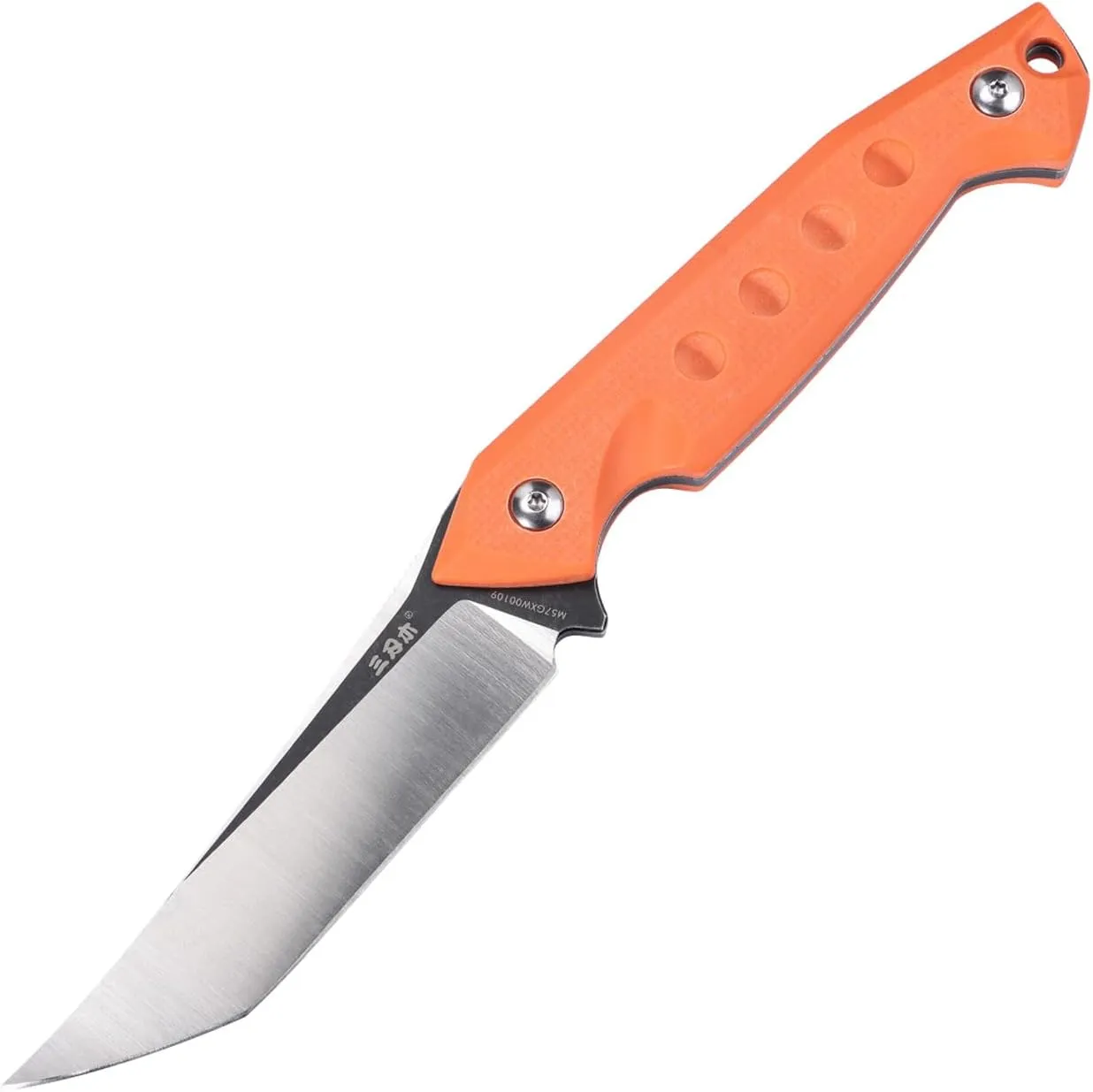 Sanrenmu Fixed Blade Knife with Sheath, Full Tang S761 8.86" Length 8Cr13Mov Blade G10 Handle Utility for Outdoor Camping Survival (Orange)
