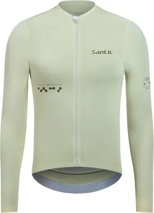 Santic Men's Cycling Jersey Long Sleeve Pro Bicycle Bike Shirt Full Zipper UPF 50  MTB Jersey with Pockets