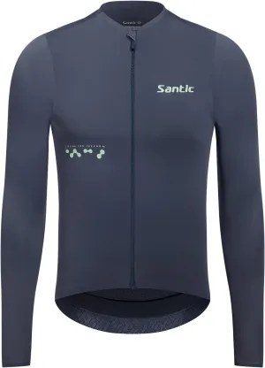 Santic Men's Cycling Jersey Long Sleeve Pro Bicycle Bike Shirt Full Zipper UPF 50  MTB Jersey with Pockets