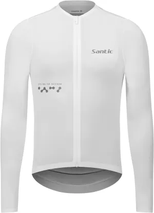 Santic Men's Cycling Jersey Long Sleeve Pro Bicycle Bike Shirt Full Zipper UPF 50  MTB Jersey with Pockets