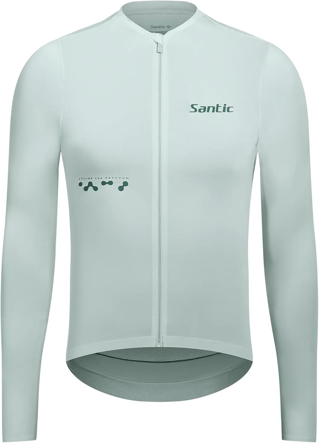 Santic Men's Cycling Jersey Long Sleeve Pro Bicycle Bike Shirt Full Zipper UPF 50  MTB Jersey with Pockets