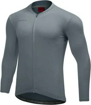 Santic Men's Cycling Jersey Long Sleeve Top Road Bike Shirt Full Zipper UPF 50  MTB Jersey with Pockets