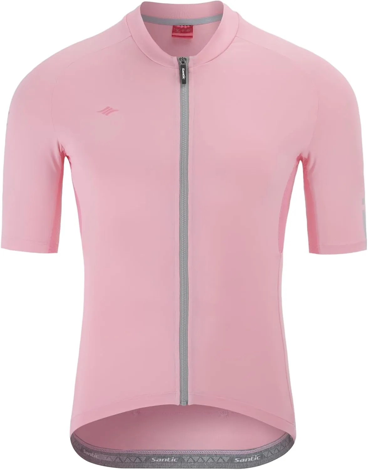 Santic Men's Cycling Jersey Short Sleeve Tops Pro Road Bike Shirt Full Zipper UPF 50  MTB Jersey with Pockets