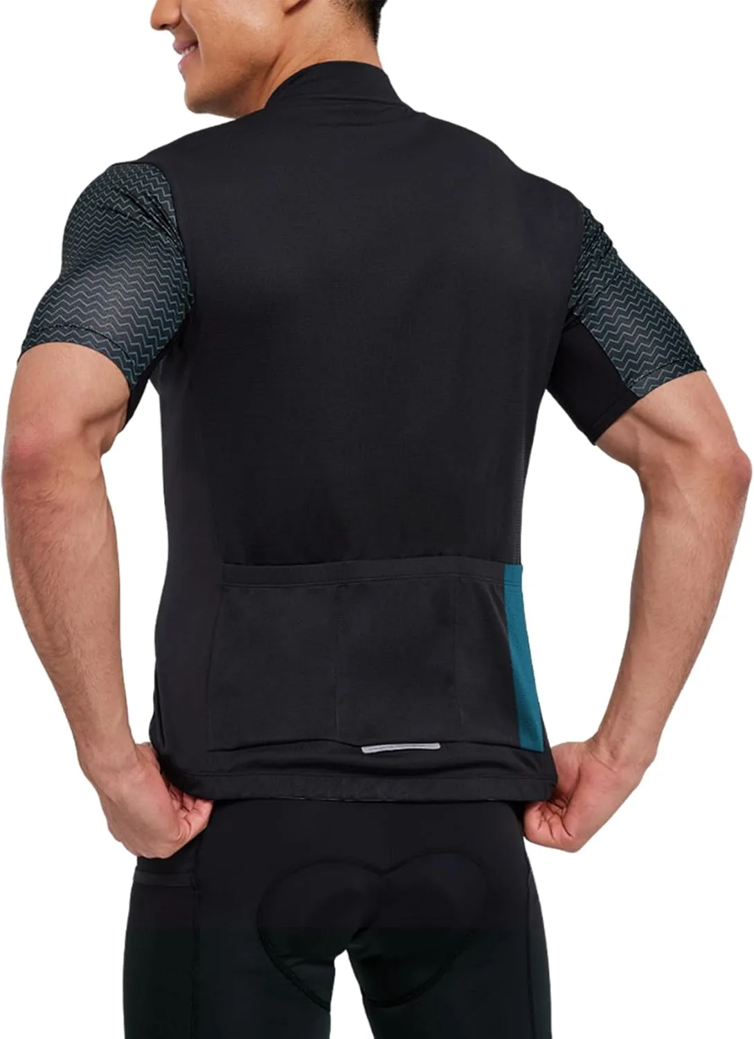 Santic Men's Cycling Jersey Short Sleeve Tops Pro Road Bike Shirt Full Zipper UPF 50  MTB Jersey with Pockets