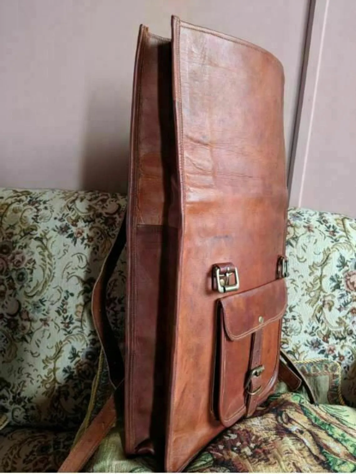 Sasa Roll Top Leather Backpack
