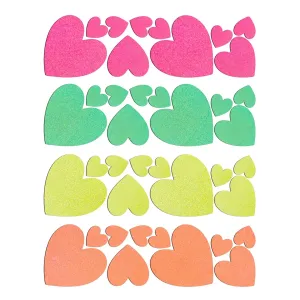 Sasswear Blacklight Heart Body Stickers - Neon, 40/pk