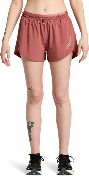 Saucony Pinnacle 2.5" Shorts for Women Offers Active-Fit, Classic Low-Rise, and Semi-Split Design