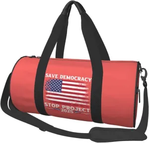 Save Democracy Stop Project 2025 Duffel Bag Gym Bag Travel Sports Tote Large Foldable Beach Swim Yoga6