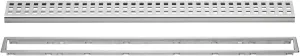Schluter Kerdi-Line Brushed Stainless Steel Grate Assembly for Tile and Stone Coverings - Adjustable, Square Design - 3/4" Frame, 32" Length - KL1B19EB80