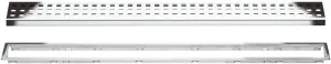 Schluter Kerdi-Line Chrome Grate Assembly for Tile and Stone Coverings - Adjustable, Square Perforated Design - 3/4" Frame, 20" Length - KL1B19EP50