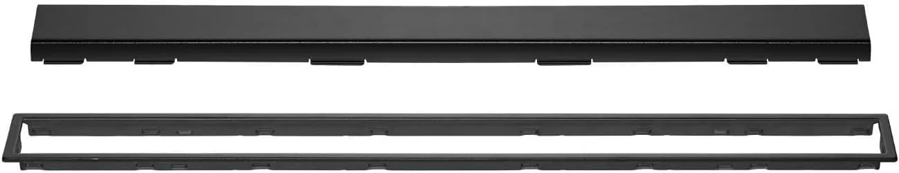 Schluter Kerdi-Line Matte Black Grate Assembly for Tile and Stone Coverings - Adjustable, Solid Design - 3/4" Frame, 24" Length - KL1AR19MGS60