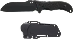 Schrade Delta Class Bedrock Sheepsfoot Fixed Blade with 10.4in Stainless Steel Blade, TPE Handle for Outdoor Survival, Camping, Bushcraft