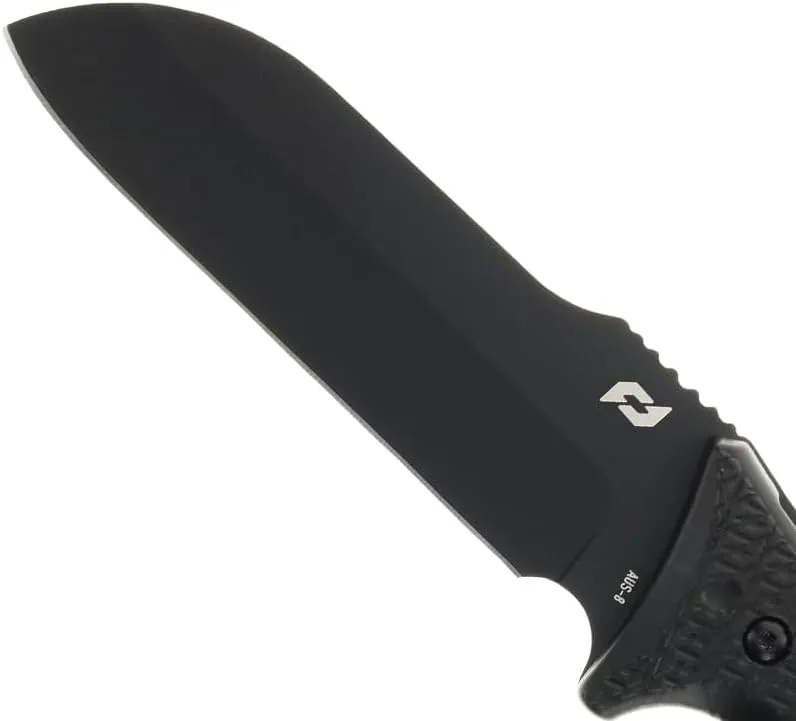 Schrade Delta Class Bedrock Sheepsfoot Fixed Blade with 10.4in Stainless Steel Blade, TPE Handle for Outdoor Survival, Camping, Bushcraft