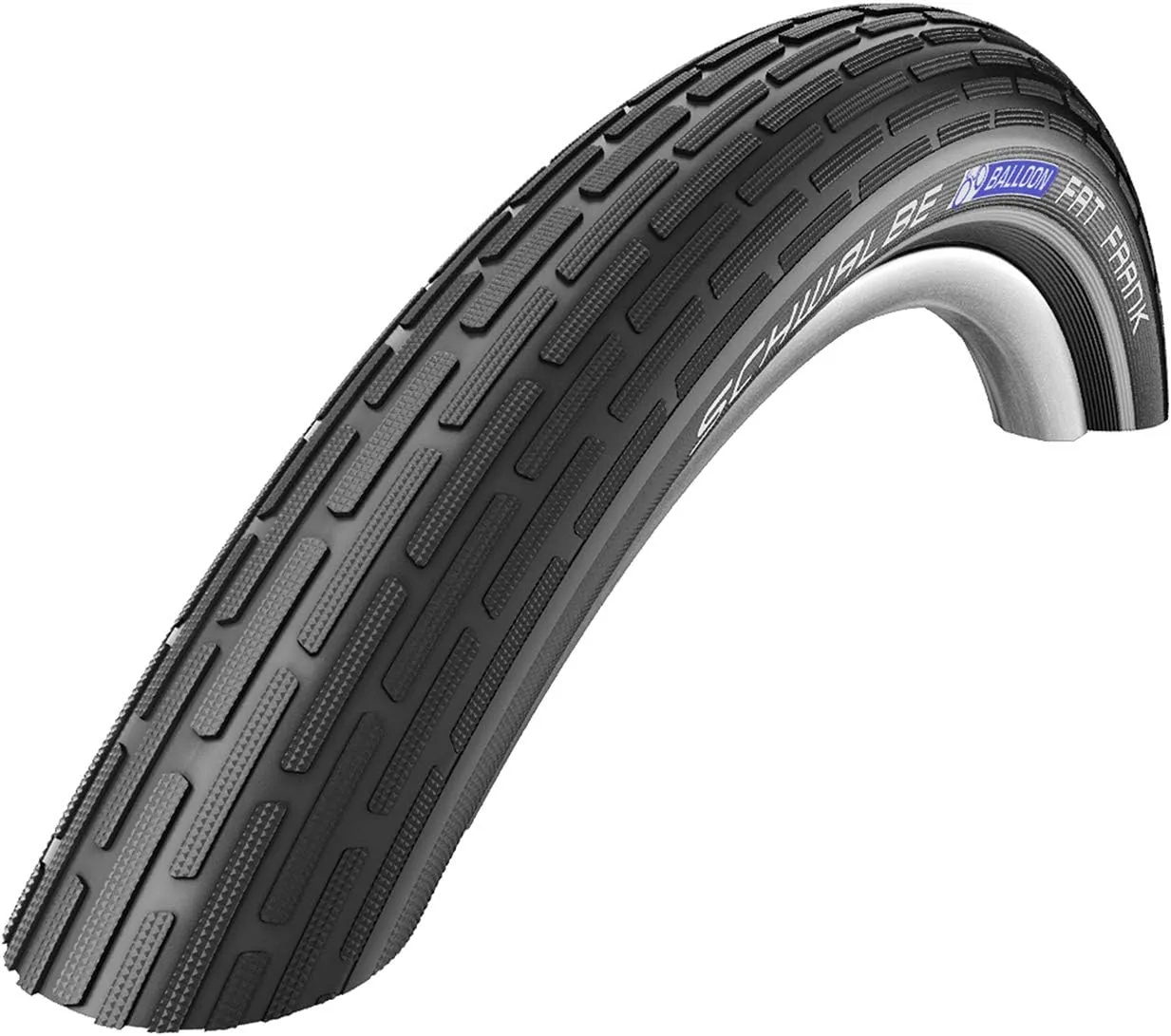 Schwalbe - Fat Frank Cruiser and Road Wire Clincher Bike Tire | 26 x 2.35 | Active Line, K-Guard | Black/Reflective