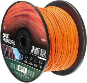 SE Survivor Series Orange 7-Strand 550 Paracord with Reflective Tracer, 500' - PC503OR55