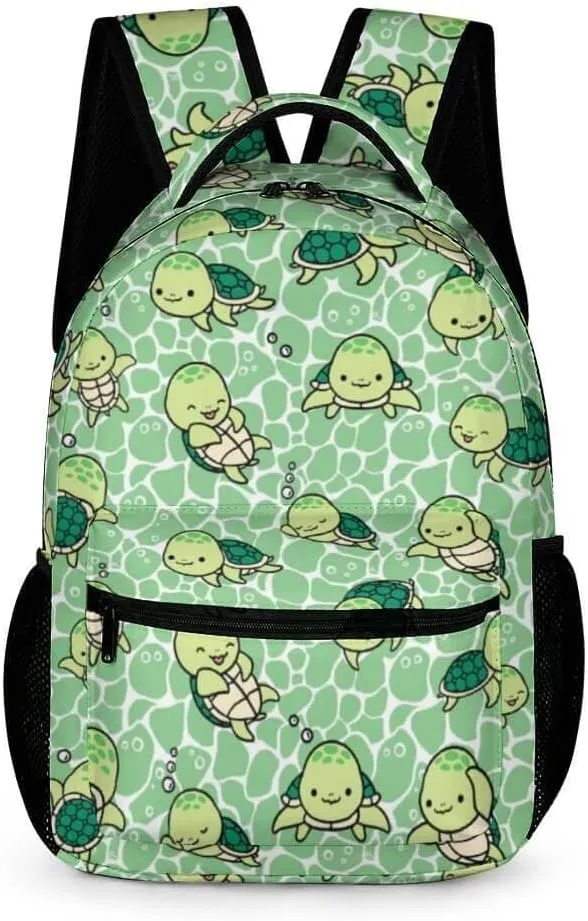 Sea Turtle School Backpack for Kids Girls Boys, 16 Inch Cute Sea Turtle Themed Bookbag, Personality School Backpack for Students Children, Lightweight, Large Capacity