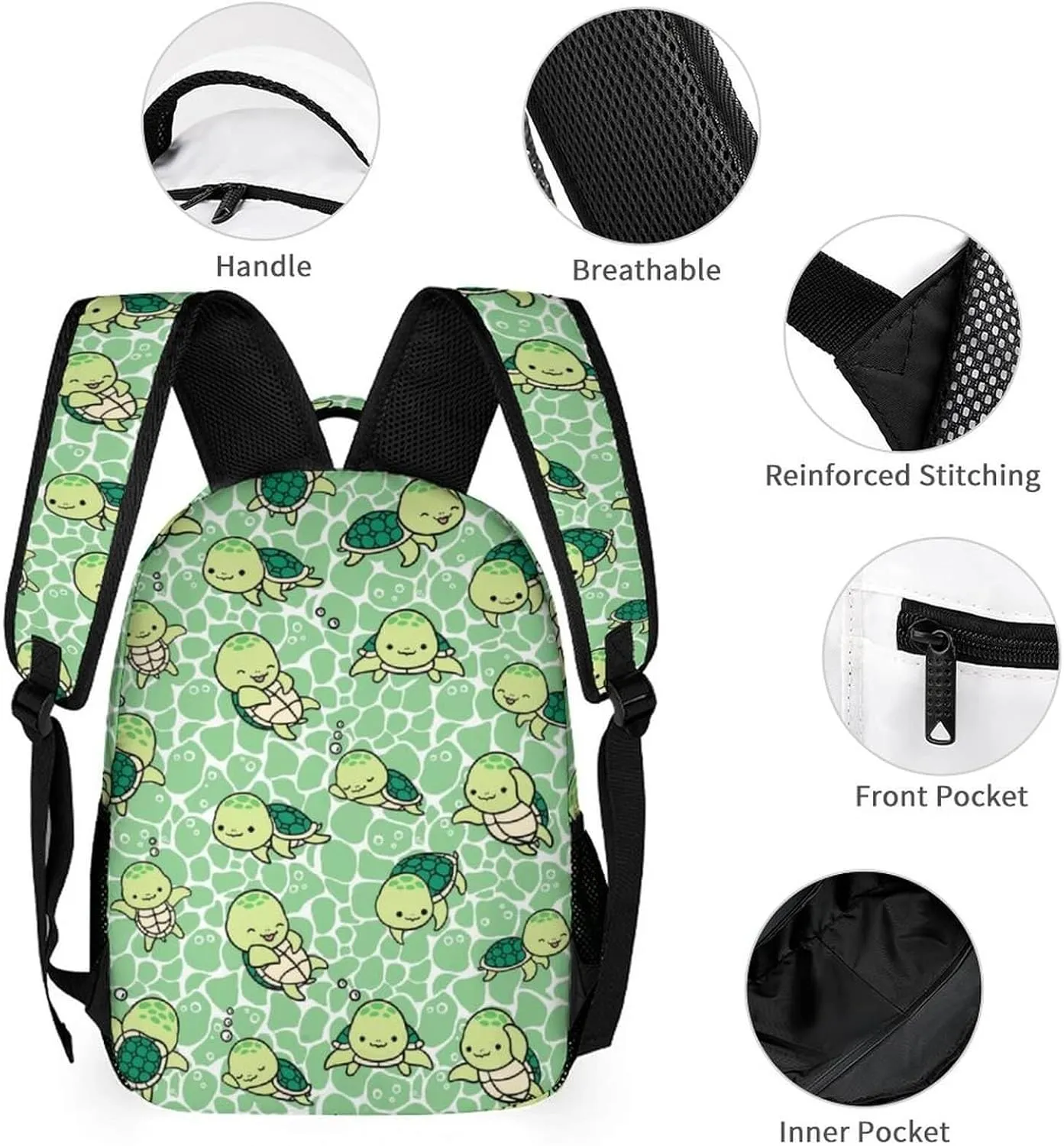 Sea Turtle School Backpack for Kids Girls Boys, 16 Inch Cute Sea Turtle Themed Bookbag, Personality School Backpack for Students Children, Lightweight, Large Capacity