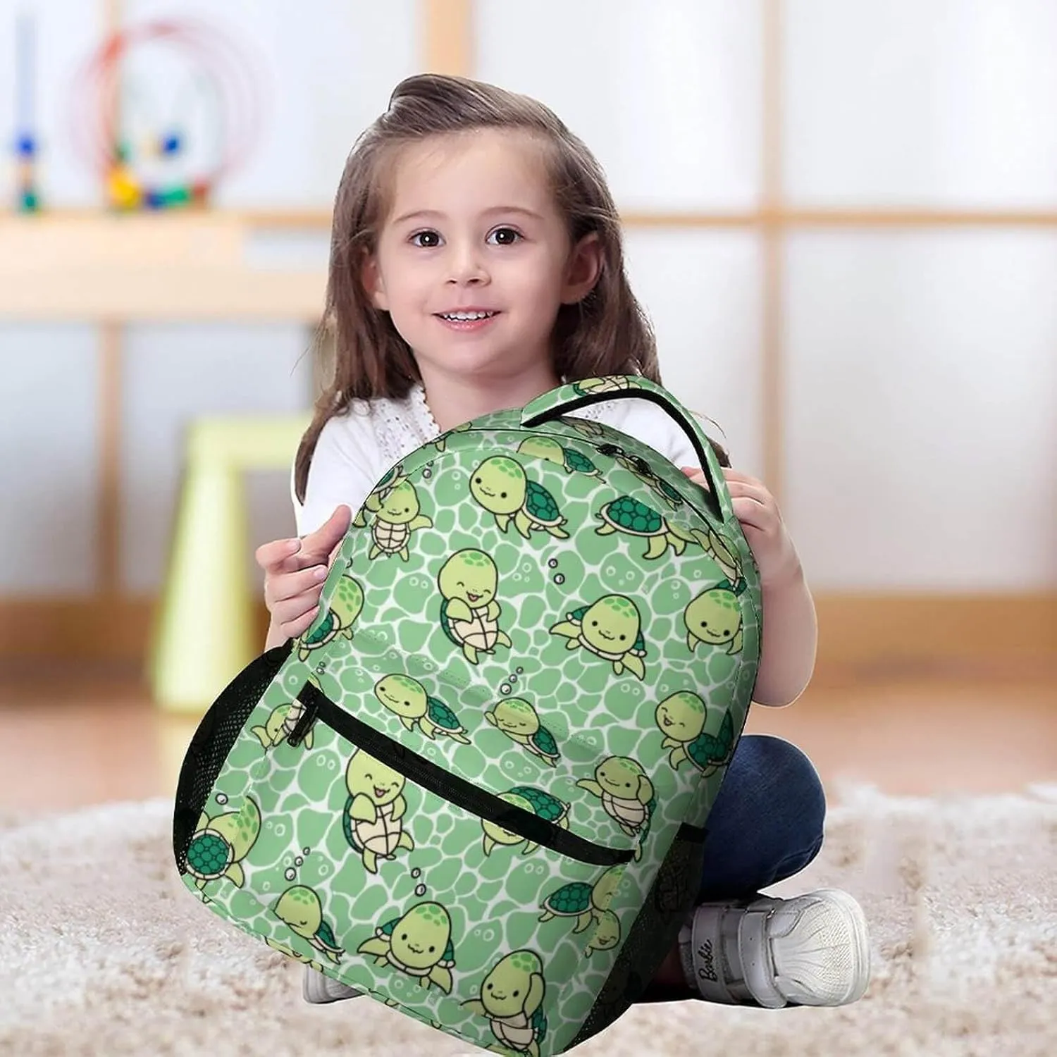 Sea Turtle School Backpack for Kids Girls Boys, 16 Inch Cute Sea Turtle Themed Bookbag, Personality School Backpack for Students Children, Lightweight, Large Capacity