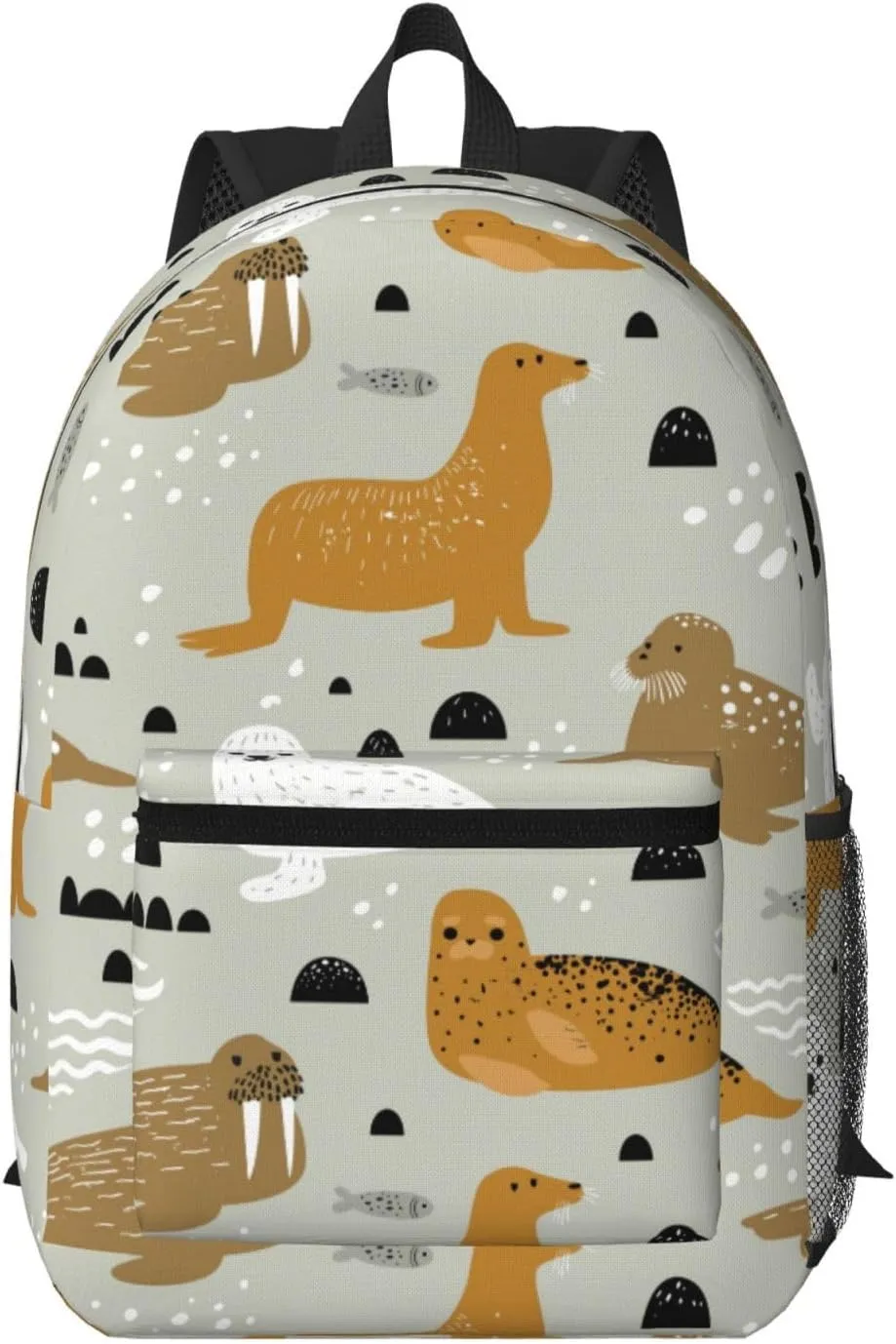 Seal and Walrus Pattern Backpack for Worker Business Hiking Travel Shoulders Bag Fashion Backpack