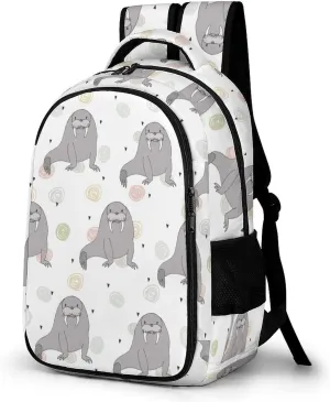 Seal And Walrus Pattern Backpack for Worker Teacher Business Hiking Travel Bag Shoulders Bag