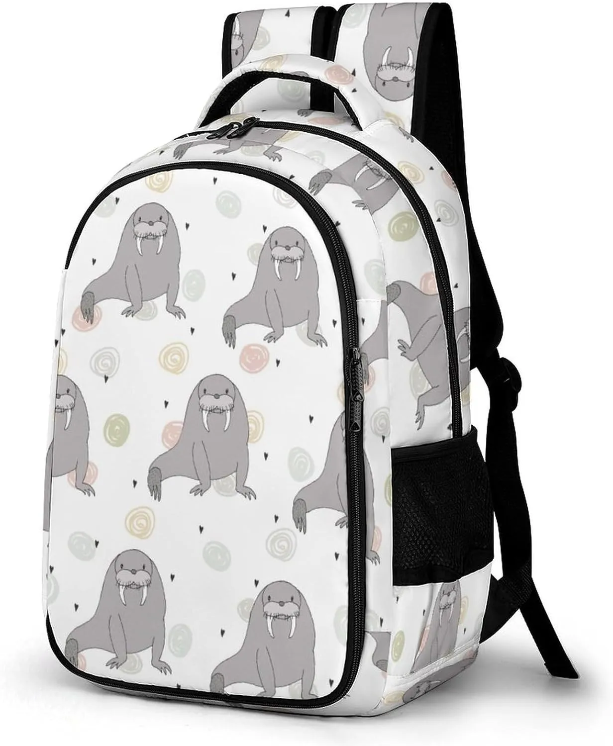 Seal And Walrus Pattern Backpack for Worker Teacher Business Hiking Travel Bag Shoulders Bag