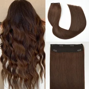 Senmy Wire Hair Extensions Human Hair 14inch 80g Chololate Brown Fish Wire Extensions Human Hair, Wire Human Hair Extensions