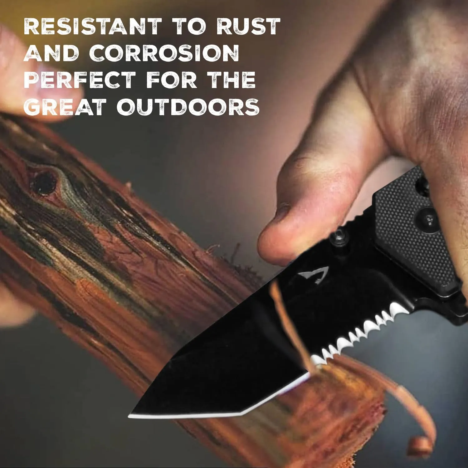 Serrated Tanto Folding Knife, 3" Sharp D2 Blade, 7.5" Total Length, Textured G10 scale, Crossbar Lock, Ball Bearing Pivot, Reversible Clip, Ideal for Hunting, Camping, EDC, D2 Pocket Knife