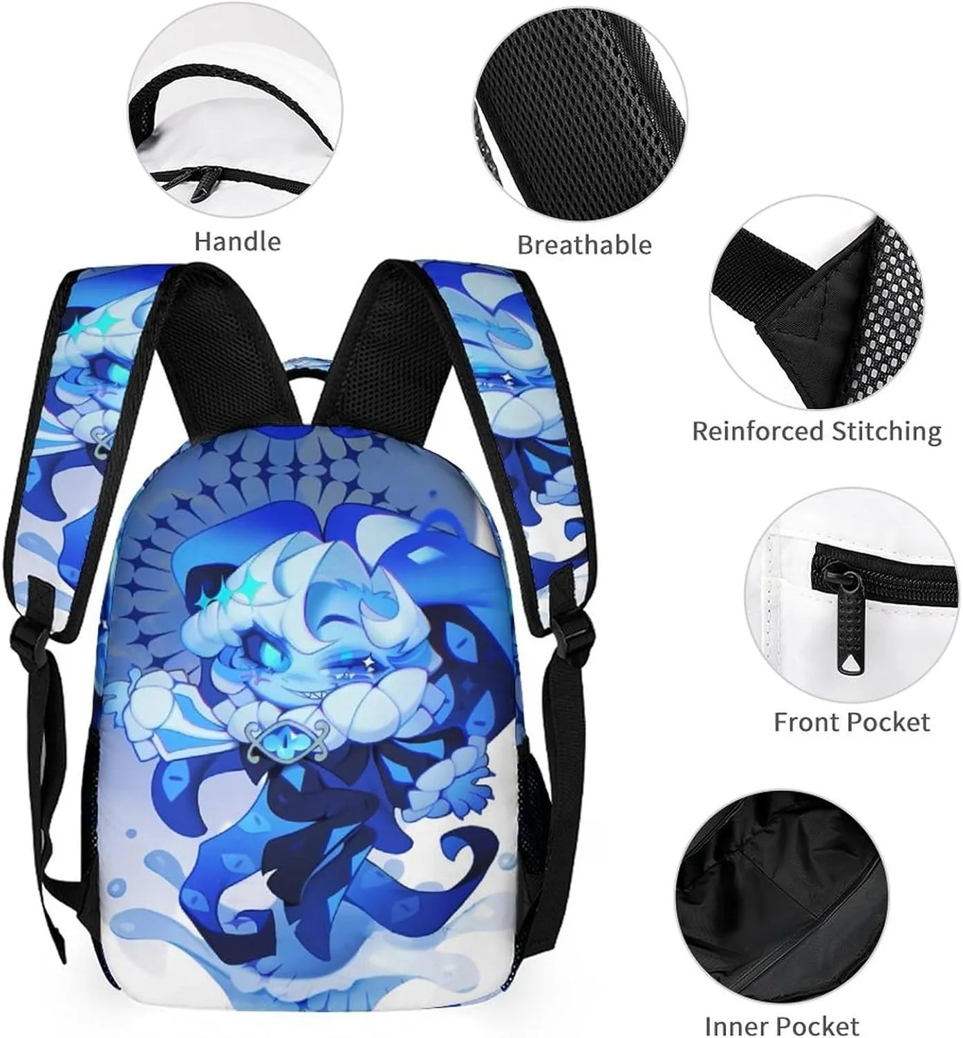 sha_dow Blue milk Backpack Large Capacity Laptop Bags Lightweight Multifunction Daypack for Daily/Work/Sport