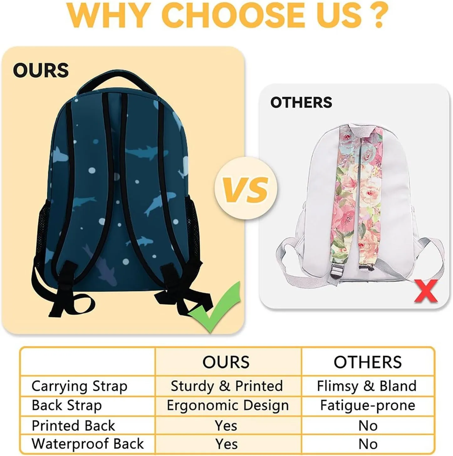 Shark Backpack for Boys Girls, 16 Inch Cute Backpack for School, Blue, Large Capacity, Durable, Lightweight Bookbag for Kids Travel