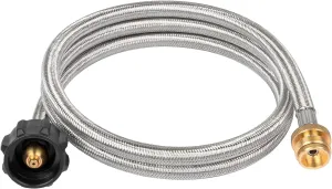 SHINESTAR Propane Hose Adapter & 5 FT Braided Hose for Buddy Heaters, Coleman Stoves, Blackstone 17" 22" Tabletop Griddle, Char-Broil Portable Grills, Weber Q Grills- Converts 1 lb to 20 lb Cylinders