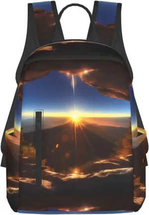 Shining Overlook Lightweight Backpack Travel Shoulder Bag with Stylish Print, Leisure Day Trips Shopping Backpack
