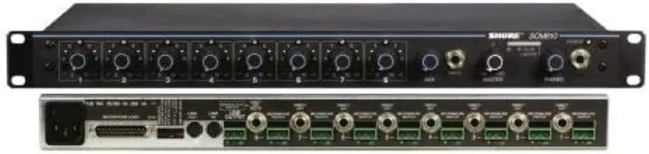 Shure SCM810 Eight Channel Automatic Microphone Mixer with IntelliMix, Adjustable EQ per Channel and 48V Phantom Power, Designed Specifically for Installed Sound Applications