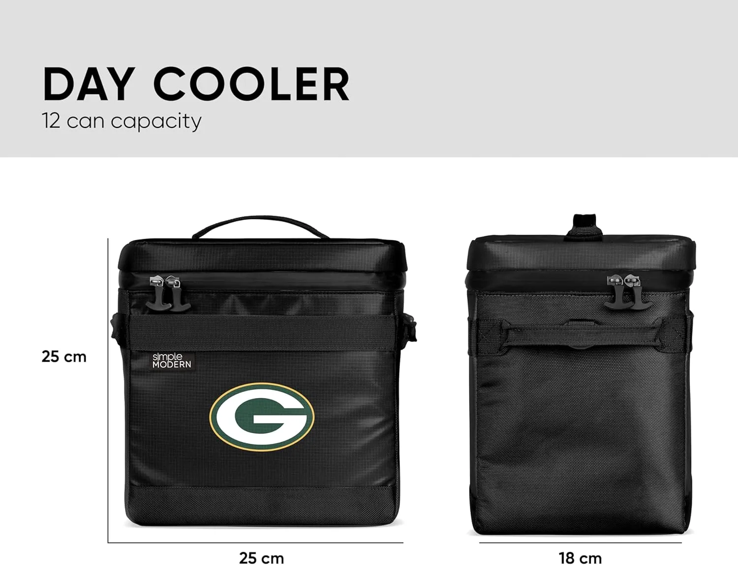 Simple Modern Officially Licensed NFL Green Bay Packers Day Cooler for 12 Cans | Soft Insulated Ice Chest with Carrying Strap & Handle | Lunch Box Travel, Work, Game Day | 11 Liter | Green Bay Packers