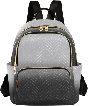 Sinestour Black White Gradient Backpack Purse Lightweight Shoulder Bag Fashion Travel Backpack Handbags for Teenage Women Work Ladies