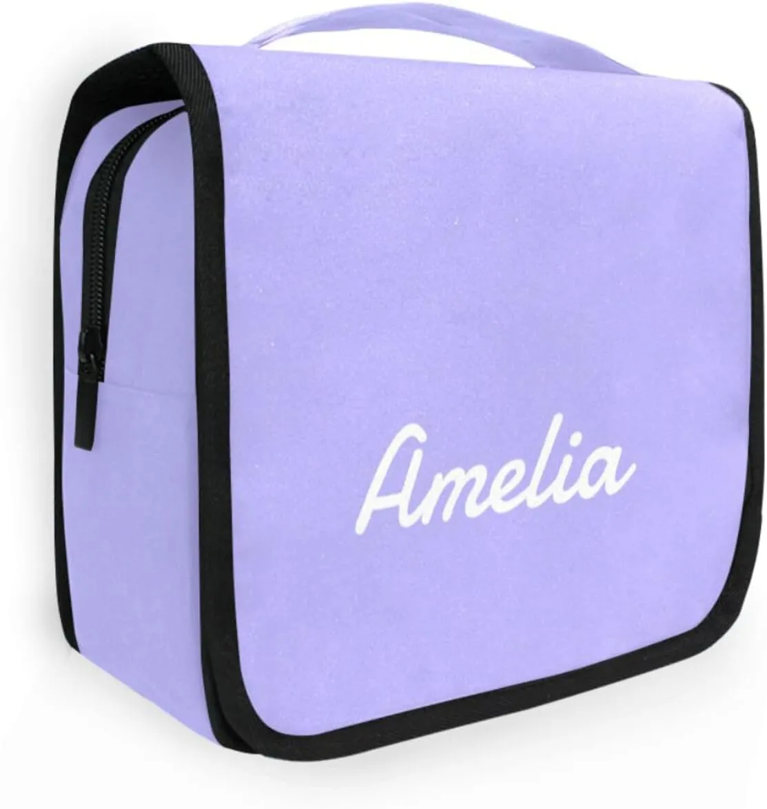 Sinestour Lilac Custom Name Hanging Toiletry Bag Personalized Makeup Cosmetic Bag Large Capacity Travel Toiletry Organizer Cosmetic Case for Toiletries Travel Bathroom Storage