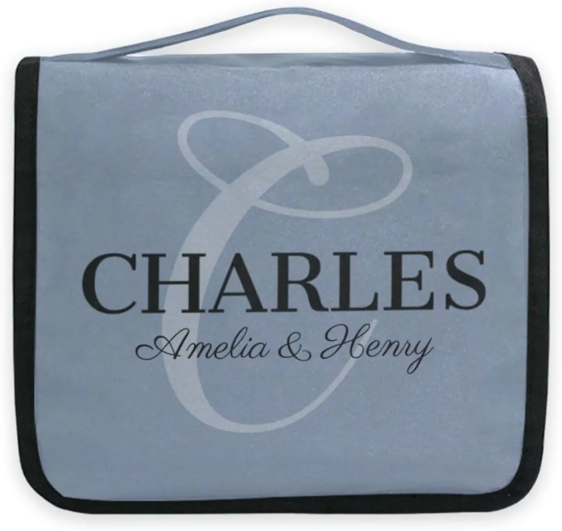 Sinestour Purple Blue Custom Toiletry Bag Personalized Full Name Makeup Travel Toiletry Organizer Large Capacity Cosmetic Case Bag for Brush Toiletries Storage