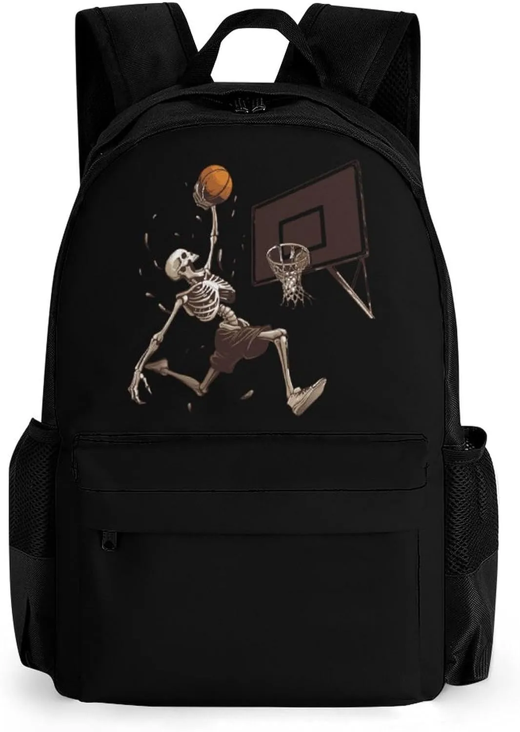 Skeleton Basketball Slam Dunk Laptop Backpack Lightweight Travel Shoulder Bag Casual Daypack for Men Women