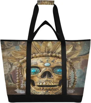 Skull Reusable Insulated Lunchbox Cooler Bag, Leakproof Kitchen Grocery Bag Collapsible Portable Cooler Tote Bag for Picnic, Camping, Office, Travel