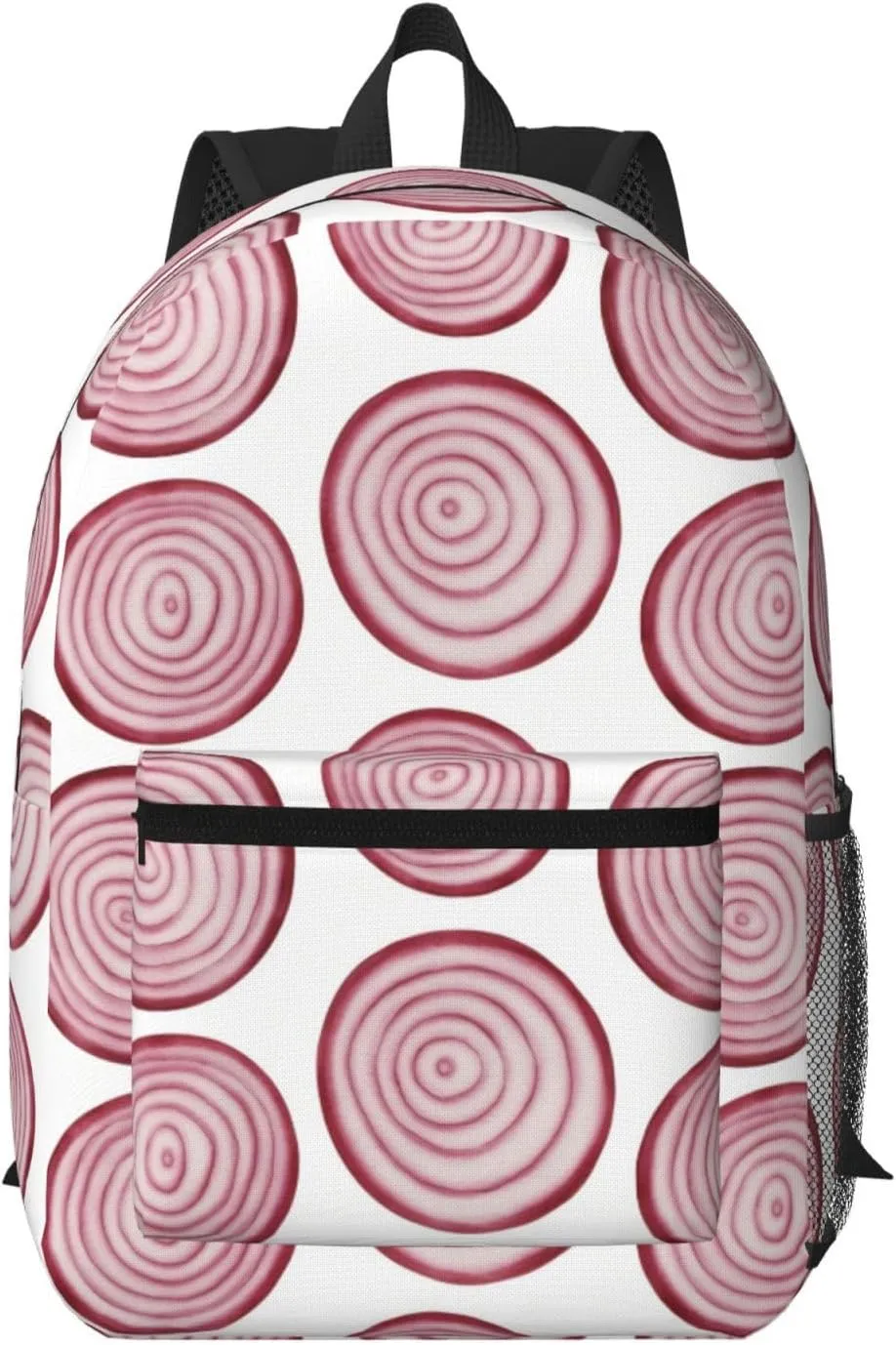 Slice Red Onion Rings Pattern Backpack for Worker Business Hiking Travel Shoulders Bag Fashion Backpack
