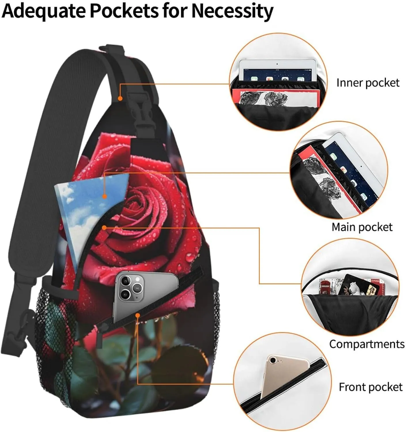 Sling Bag for Women Men Trendy Crossbody Bag Casual Chest Bag Pumpkins Autumn Shoulder Bag for Travel Sport