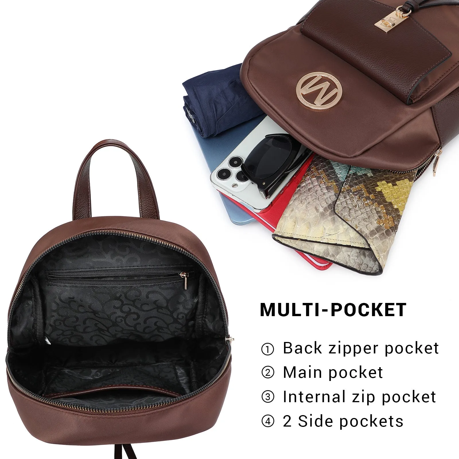 Small Backpack Purse for Women Lightweight Nylon Travel Daypack