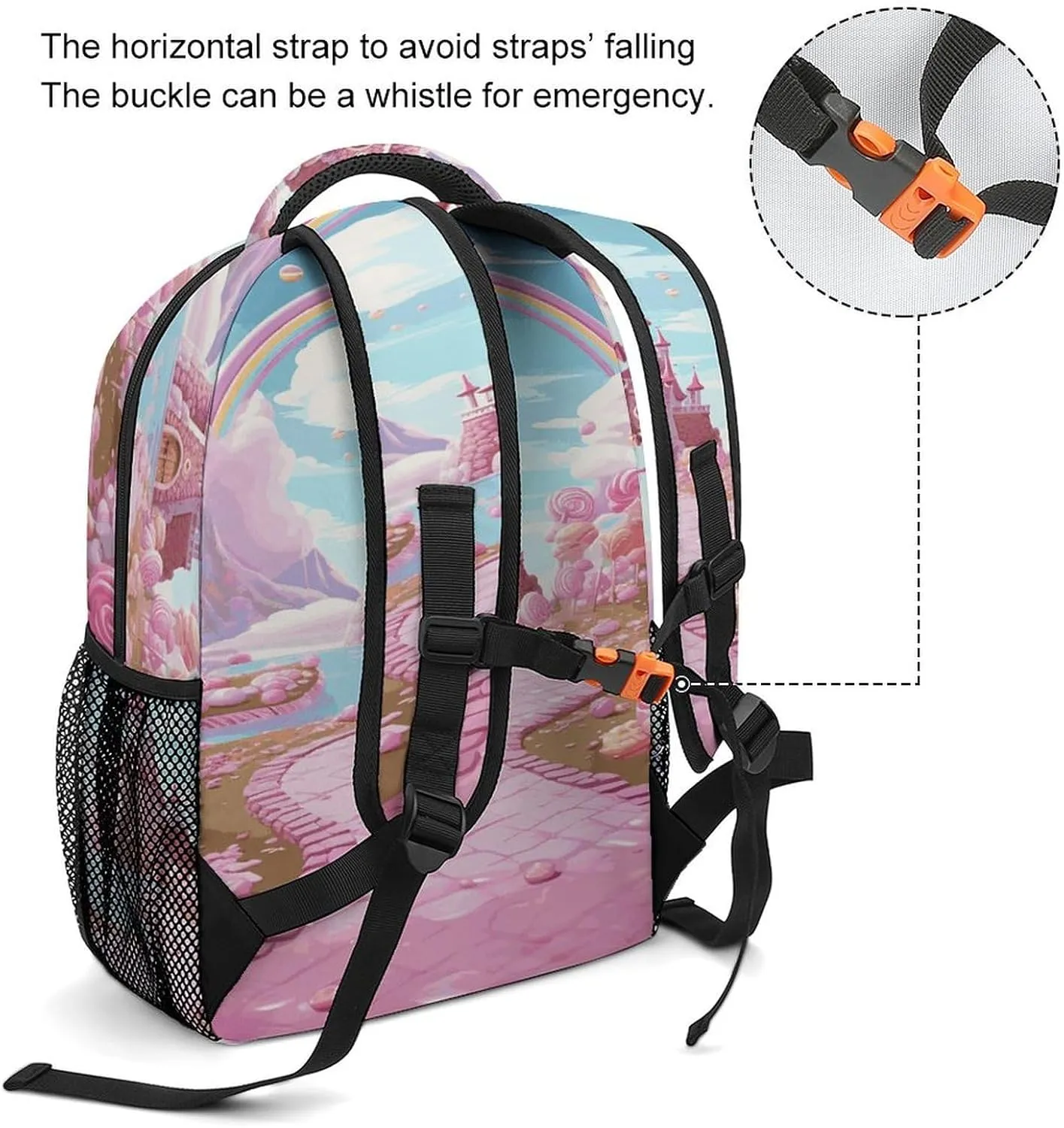 Small Backpacks Personalized Candy Land Printing Travel Bag Lightweight Travel Backpack For Women Men