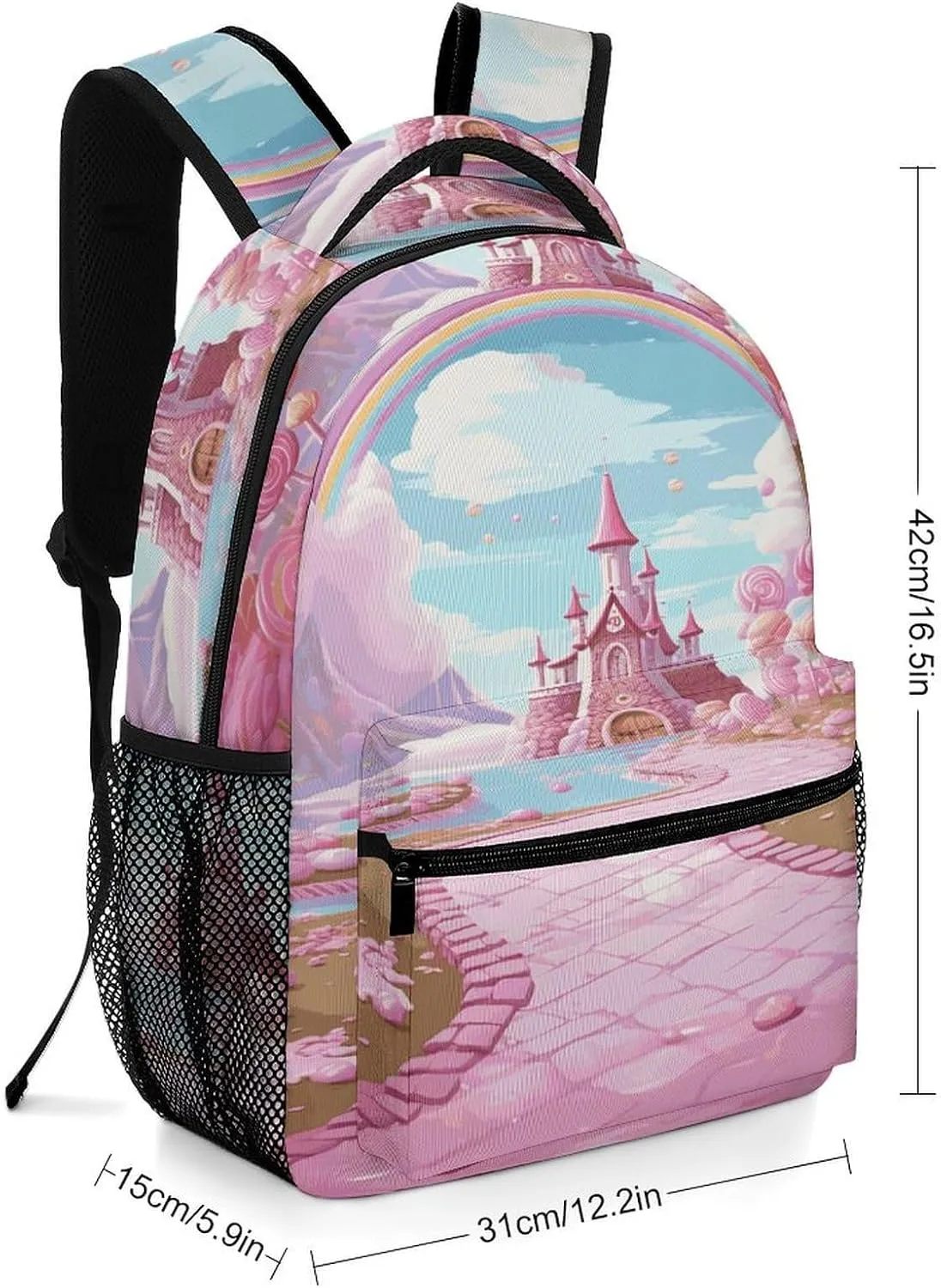 Small Backpacks Personalized Candy Land Printing Travel Bag Lightweight Travel Backpack For Women Men