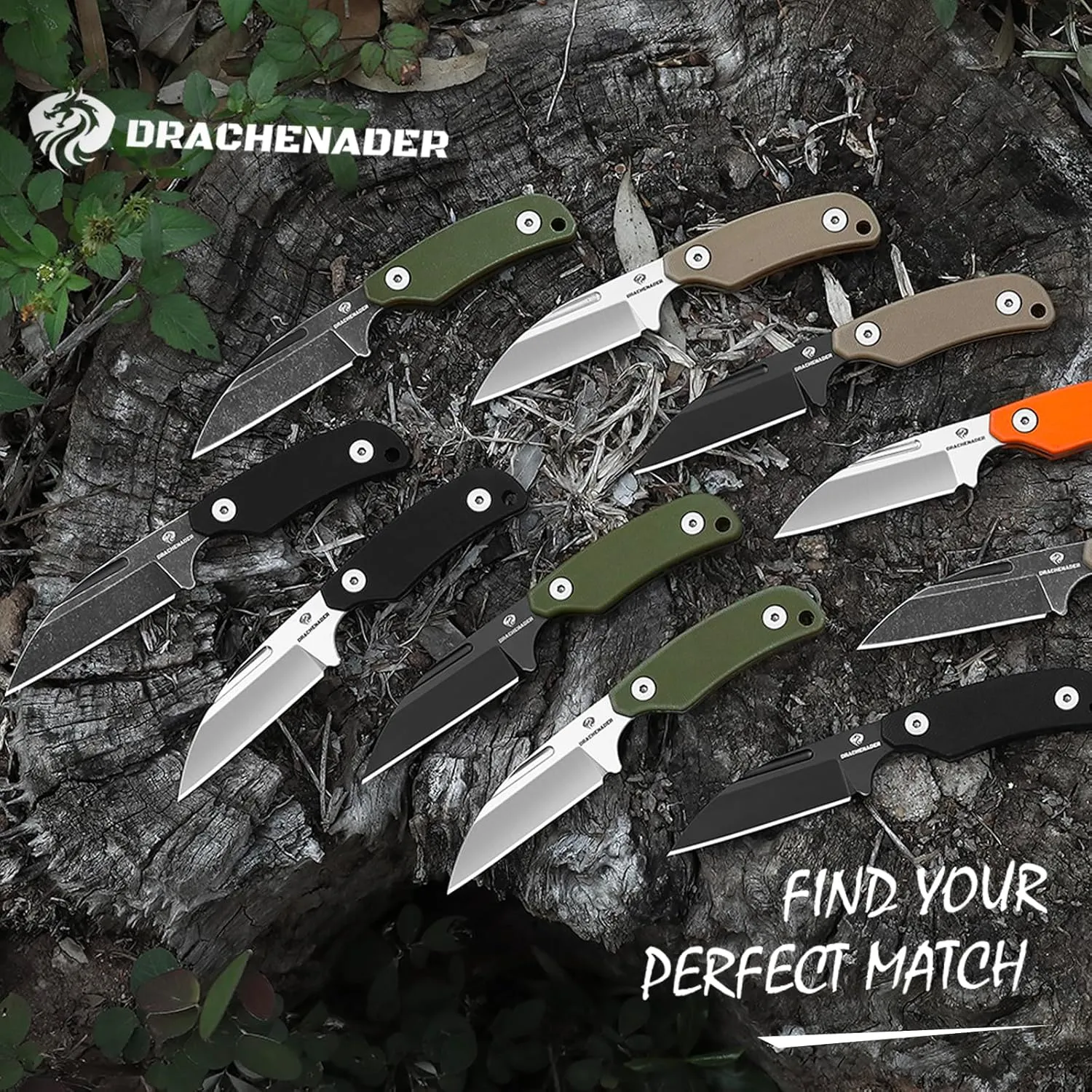 Small Fixed Blade Knife, 5.82" Full Tang Knife with D2 Steel 2.99" Blade, G10 Handle, Ergonomic Design for EDC, Camping, Hiking, and Survival (Silver Blade   Orange Handle, S-2-Sheepsfoot-Orange Handle)