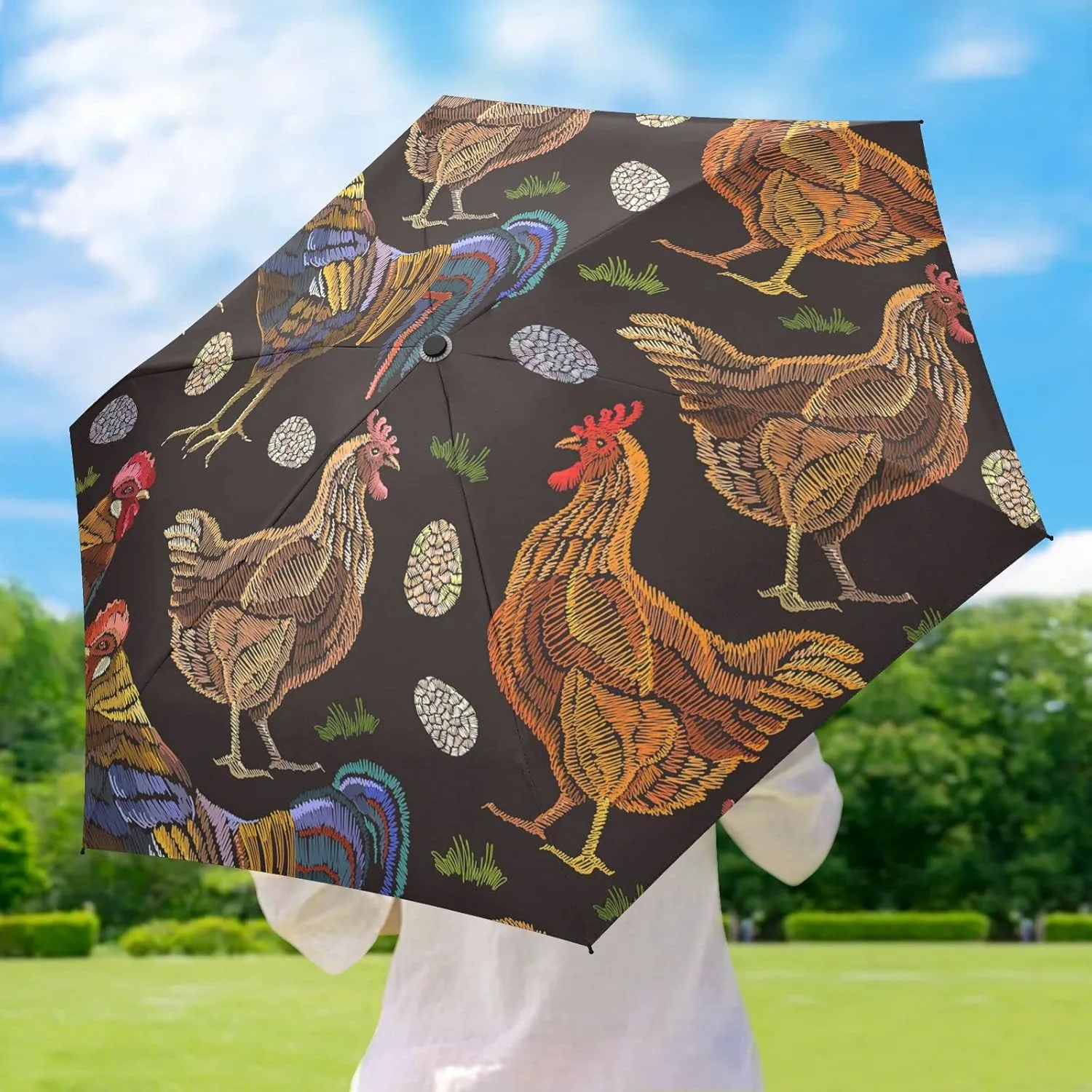 Small Mini Anti-UV Compact Travel Umbrella, 5 Folding Ultra-Light Umbrella, 6 Ribs Pocket Windproof Foldable Vinyl Parasol