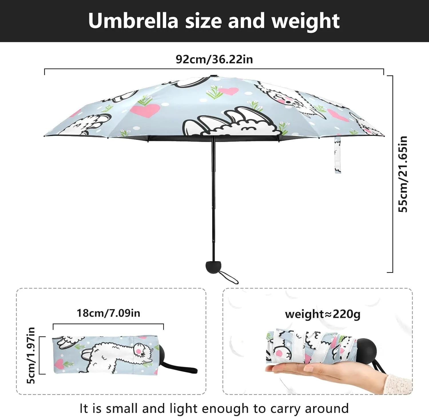 Small Mini Anti-UV Compact Travel Umbrella, 5 Folding Ultra-Light Umbrella, 6 Ribs Pocket Windproof Foldable Vinyl Parasol