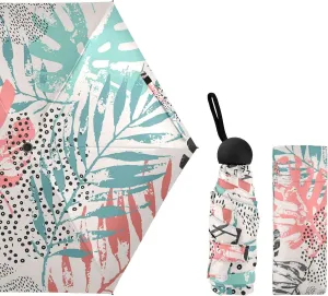 Small Mini Anti-UV Compact Travel Umbrella, 5 Folding Ultra-Light Umbrella, 6 Ribs Pocket Windproof Foldable Vinyl Parasol