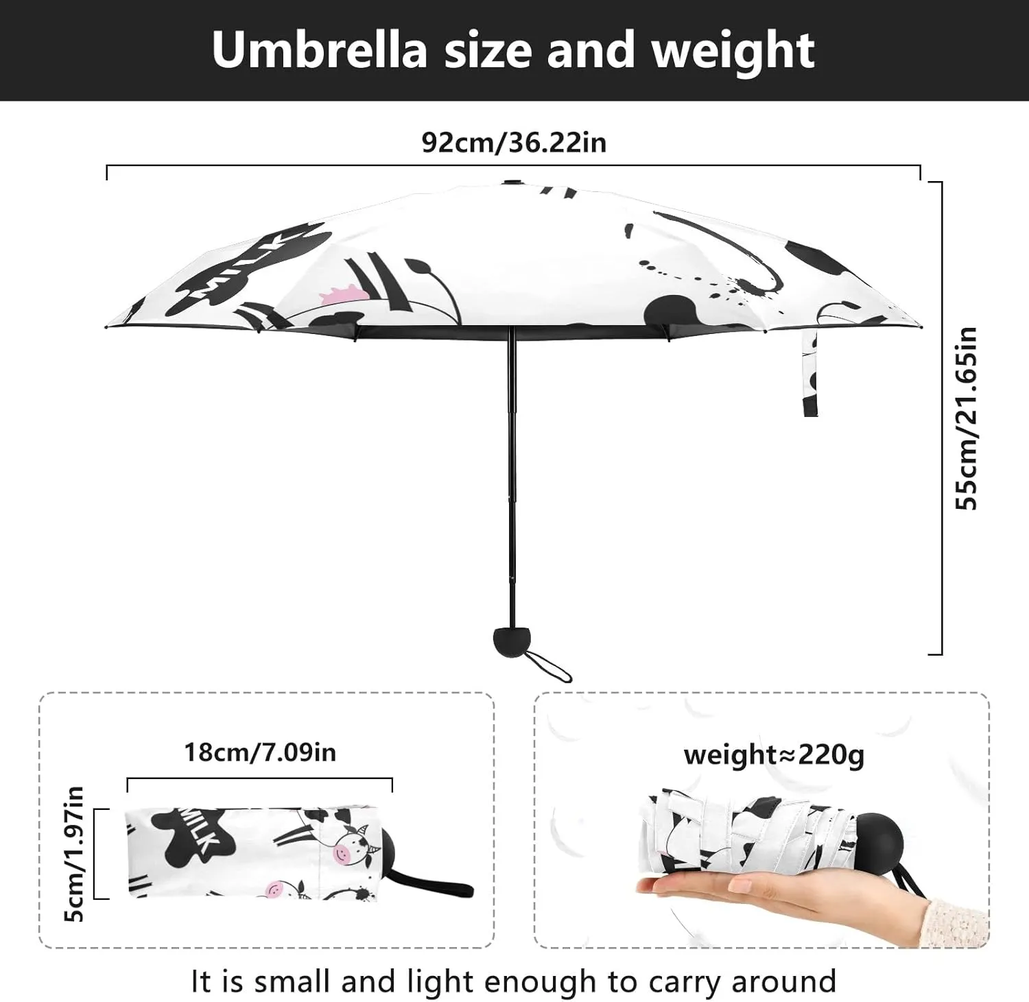 Small Mini Anti-UV Compact Travel Umbrella, 5 Folding Ultra-Light Umbrella, 6 Ribs Pocket Windproof Foldable Vinyl Parasol