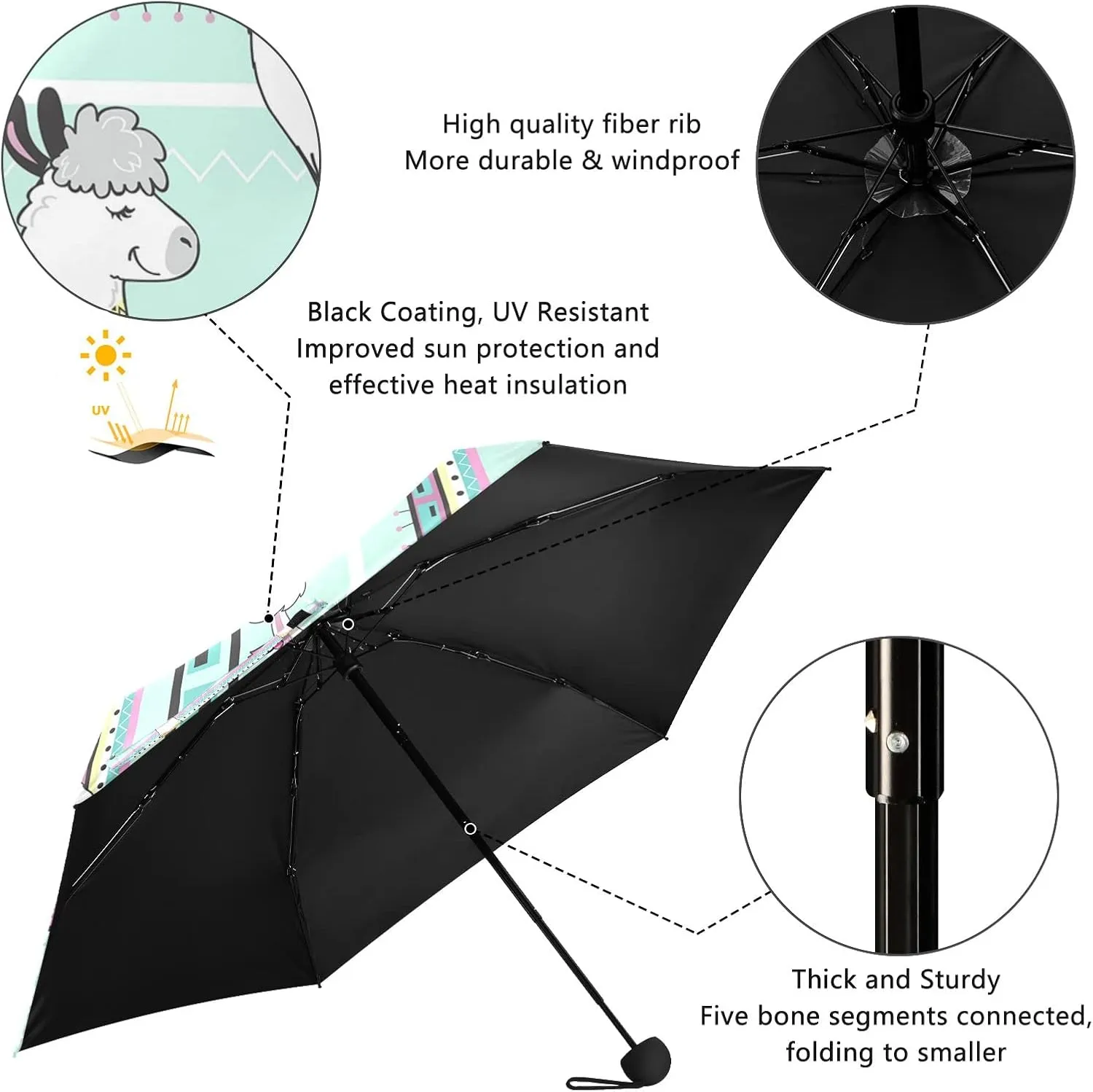 Small Mini Anti-UV Compact Travel Umbrella, 5 Folding Ultra-Light Umbrella, 6 Ribs Pocket Windproof Foldable Vinyl Parasol